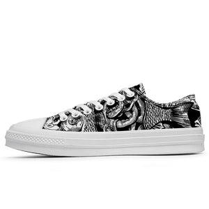 Resalta tu estilo con las zapatillas bajas de lona Fish para hombre y mujer