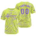Camiseta de béisbol verde brillante personalizada con nombre número y logotipo personalizados