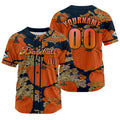 Camiseta de béisbol naranja personalizada con nombre número y logotipo personalizados