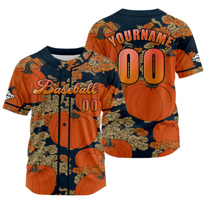 Camiseta de béisbol naranja personalizada con nombre número y logotipo personalizados