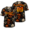 Camiseta de béisbol naranja personalizada con nombre número y logotipo personalizados