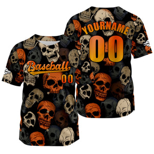 Camiseta de béisbol naranja personalizada con nombre número y logotipo personalizados