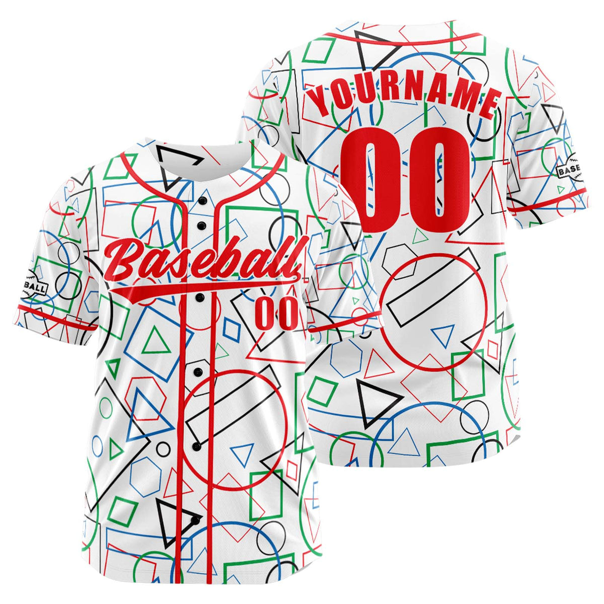 Camiseta de béisbol personalizada blanca y roja con botones para hombre mujer adulto y joven Estampado de nombre número y logotipo