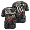 Camiseta de béisbol gris personalizada con botones para hombre mujer adulto y joven Estampado de nombre número y logotipo