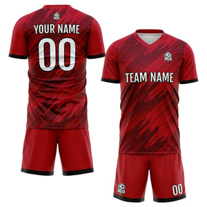 Conjunto personalizado de camiseta roja para niños y adultos