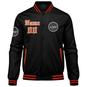 Chaqueta universitaria personalizada estilo Letterman para hombres-mujeres y jóvenes-color naranja
