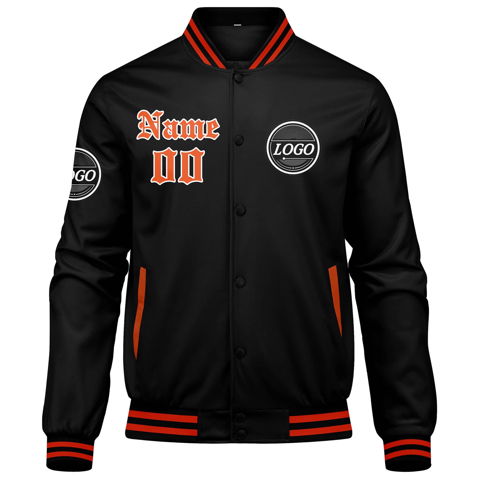 Chaqueta universitaria personalizada estilo Letterman para hombres-mujeres y jóvenes-color naranja