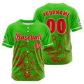 Camiseta de béisbol verde personalizada con botones para hombre mujer adulto y joven Nombre número y logotipo impresos