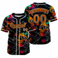 Camiseta de béisbol negra personalizada con nombre número y logotipo personalizados