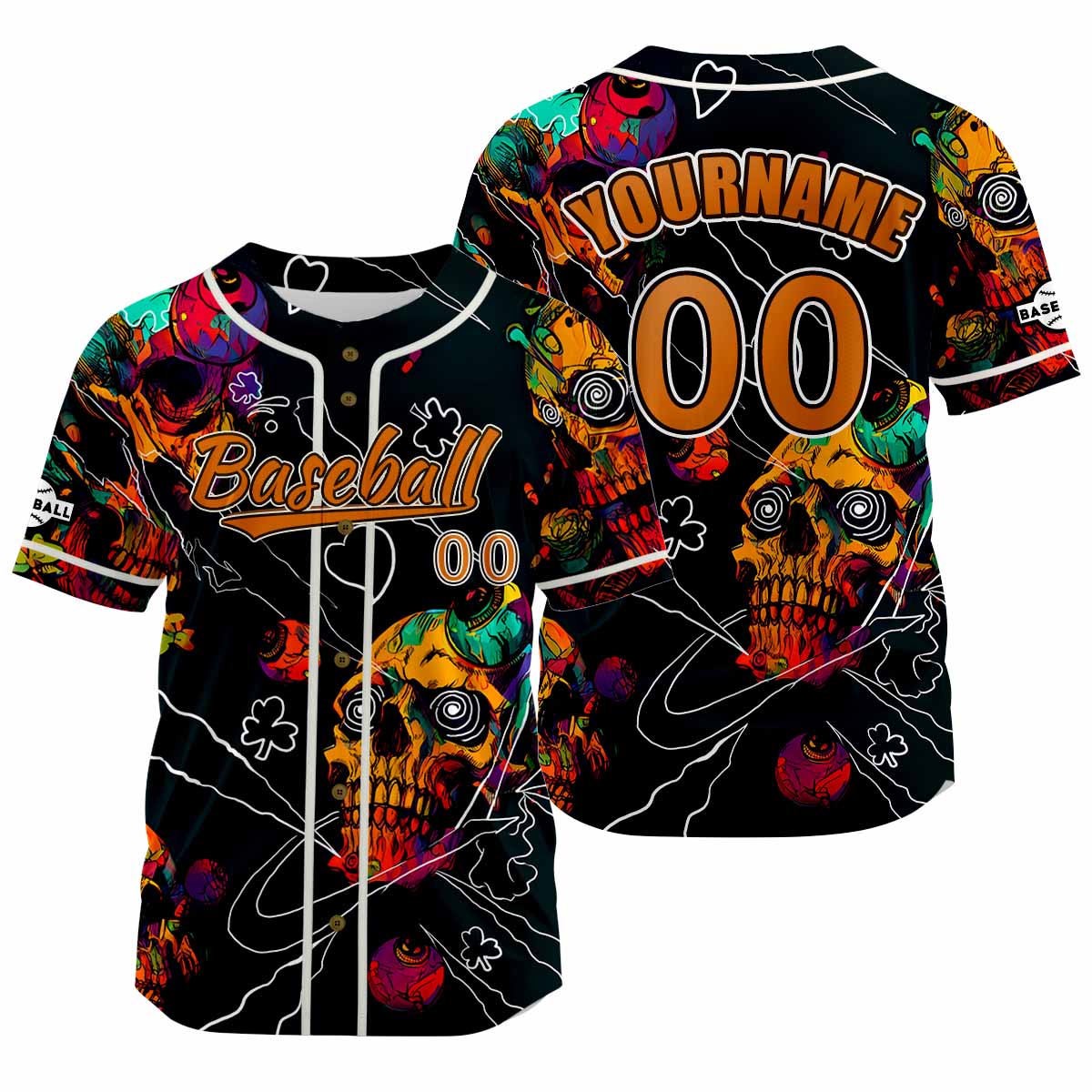 Camiseta de béisbol negra personalizada con nombre número y logotipo personalizados