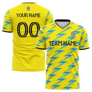 custom soccer uniform jersey kids adults personalized set jersey shirt yellow
