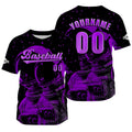 Camiseta de béisbol morada personalizada con nombre número y logotipo personalizados