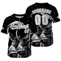 Camiseta de béisbol negra personalizada con nombre número y logotipo personalizados