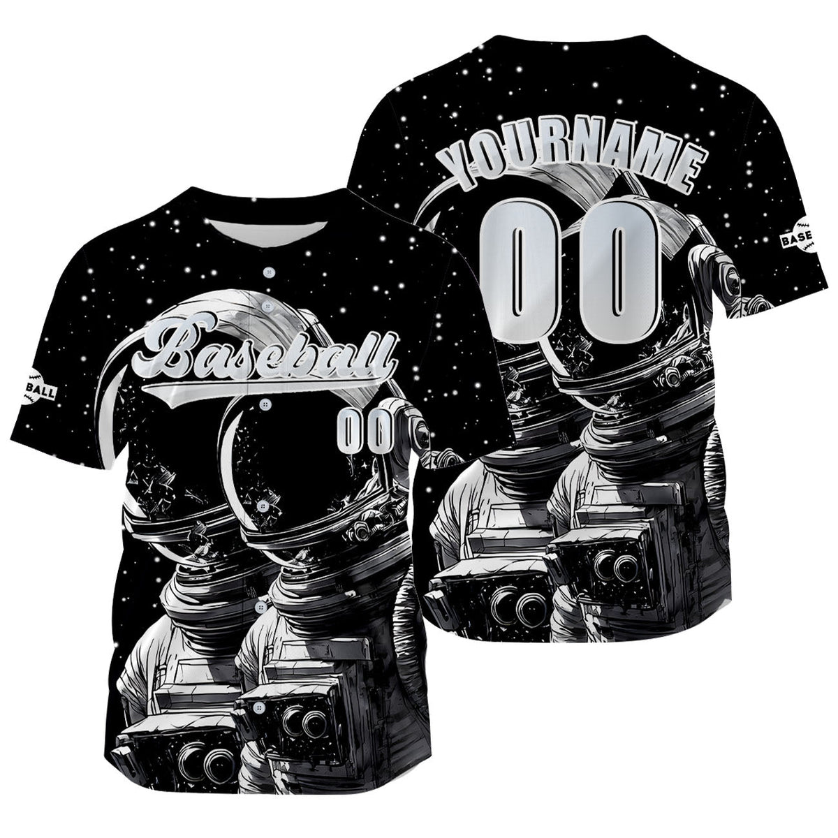 Camiseta de béisbol negra personalizada con nombre número y logotipo personalizados