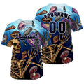Camiseta de béisbol azul oscuro personalizada con nombre número y logotipo personalizados