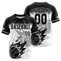 Camiseta de béisbol personalizada blanca y negra con botones para hombre mujer adulto y joven Estampado de nombre número y logotipo
