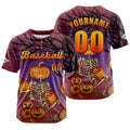 Camiseta de béisbol personalizada de color rojo oscuro con botones para hombre mujer adulto y joven Estampado de nombre número y logotipo