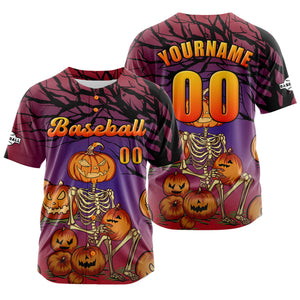 Camiseta de béisbol personalizada de color rojo oscuro con botones para hombre mujer adulto y joven Estampado de nombre número y logotipo