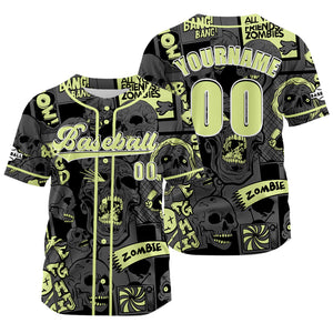 Camiseta de béisbol gris personalizada con nombre número y logotipo personalizados