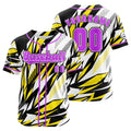 Camiseta de béisbol amarilla personalizada con botones para hombre mujer adulto y joven Estampado de nombre número y logotipo