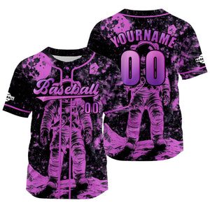 Camiseta de béisbol rosa personalizada con nombre número y logotipo personalizados