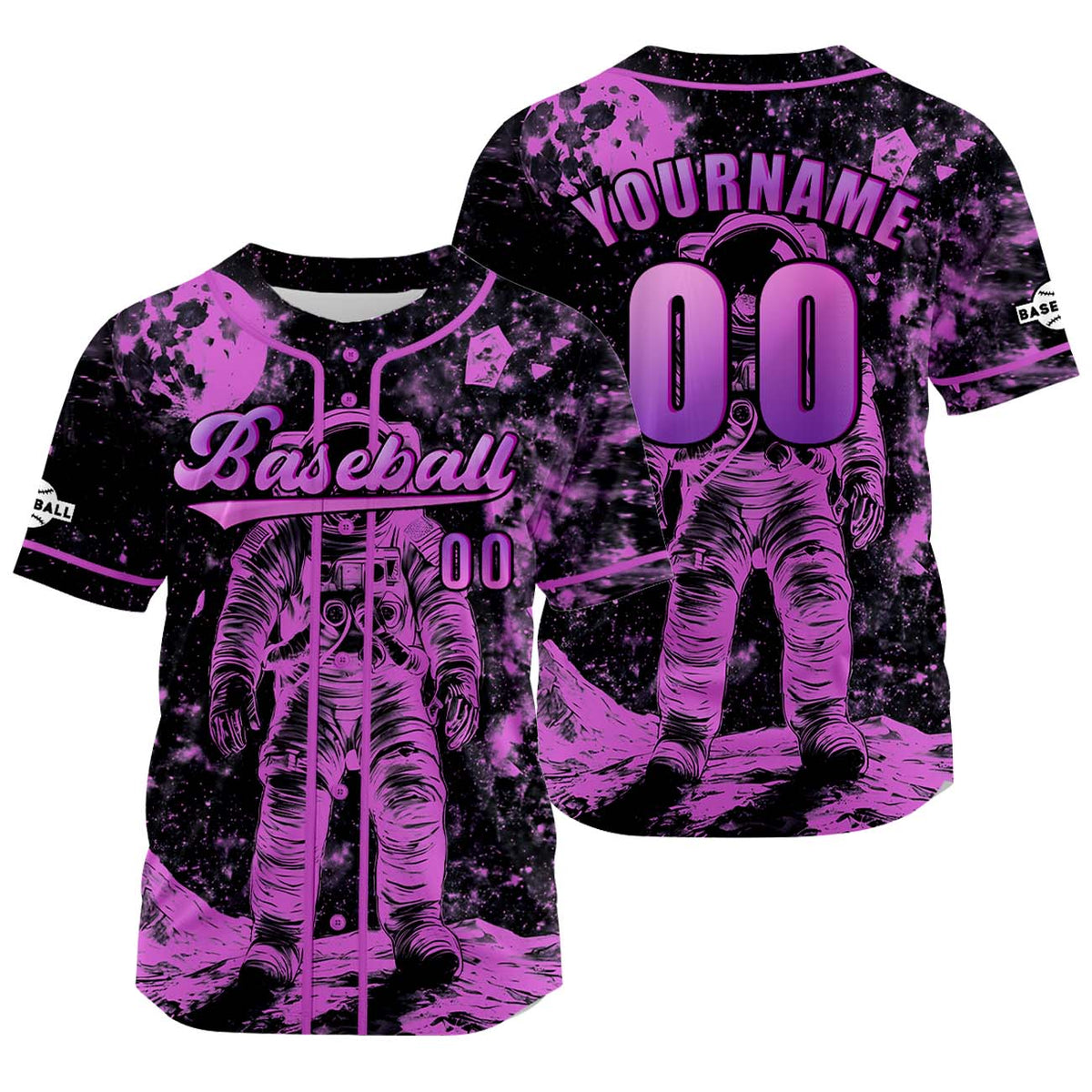 Camiseta de béisbol rosa personalizada con nombre número y logotipo personalizados