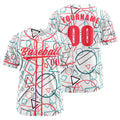 Camiseta de béisbol personalizada blanca y rosa con botones para hombre mujer adulto y joven Estampado de nombre número y logotipo