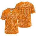 Camiseta de béisbol naranja personalizada con nombre número y logotipo personalizados