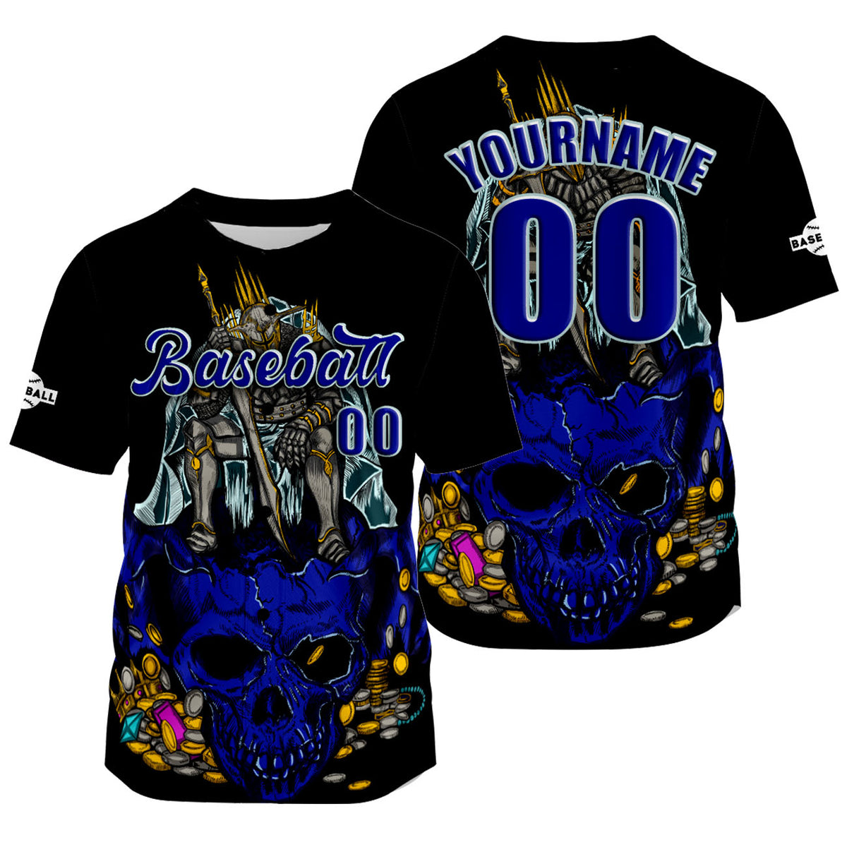 Camiseta de béisbol negra personalizada con nombre número y logotipo personalizados