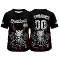 Camiseta de béisbol negra personalizada con nombre número y logotipo personalizados