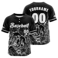 Camiseta de béisbol negra personalizada con botones para hombre mujer adulto y joven Nombre número y logotipo impresos