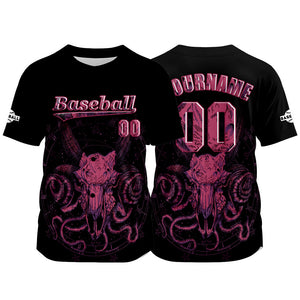 Camiseta de béisbol negra personalizada con nombre número y logotipo personalizados