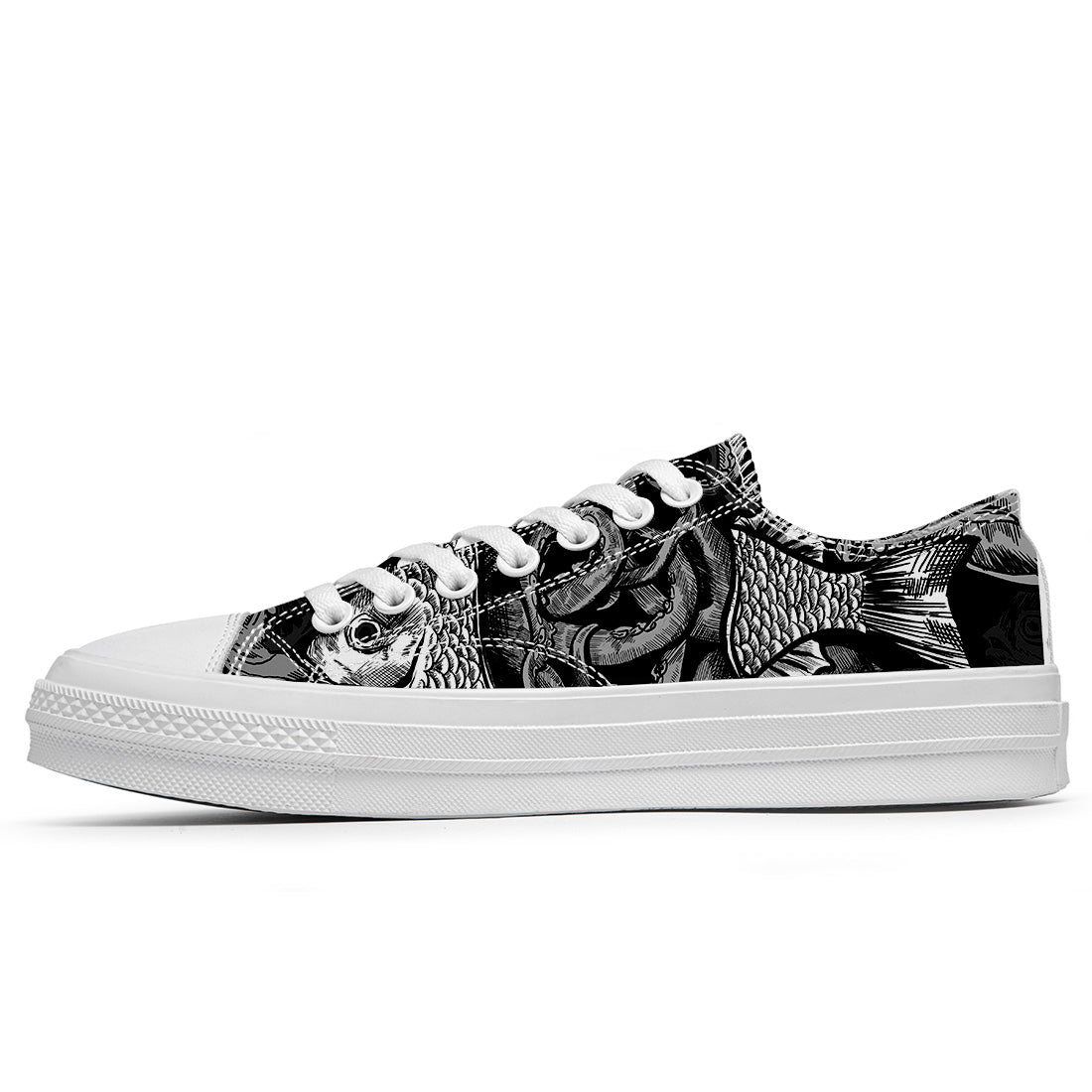 Resalta tu estilo con las zapatillas bajas de lona Fish para hombre y mujer
