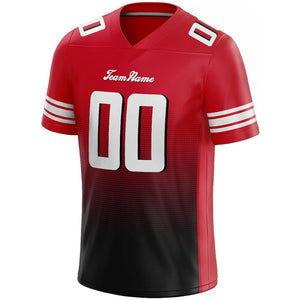 custom authentic gradient fashion football jersey black-red-white mesh