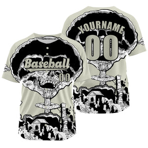 Camiseta de béisbol beige personalizada con nombre número y logotipo personalizados
