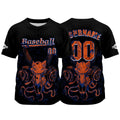 Camiseta de béisbol negra personalizada con nombre número y logotipo personalizados