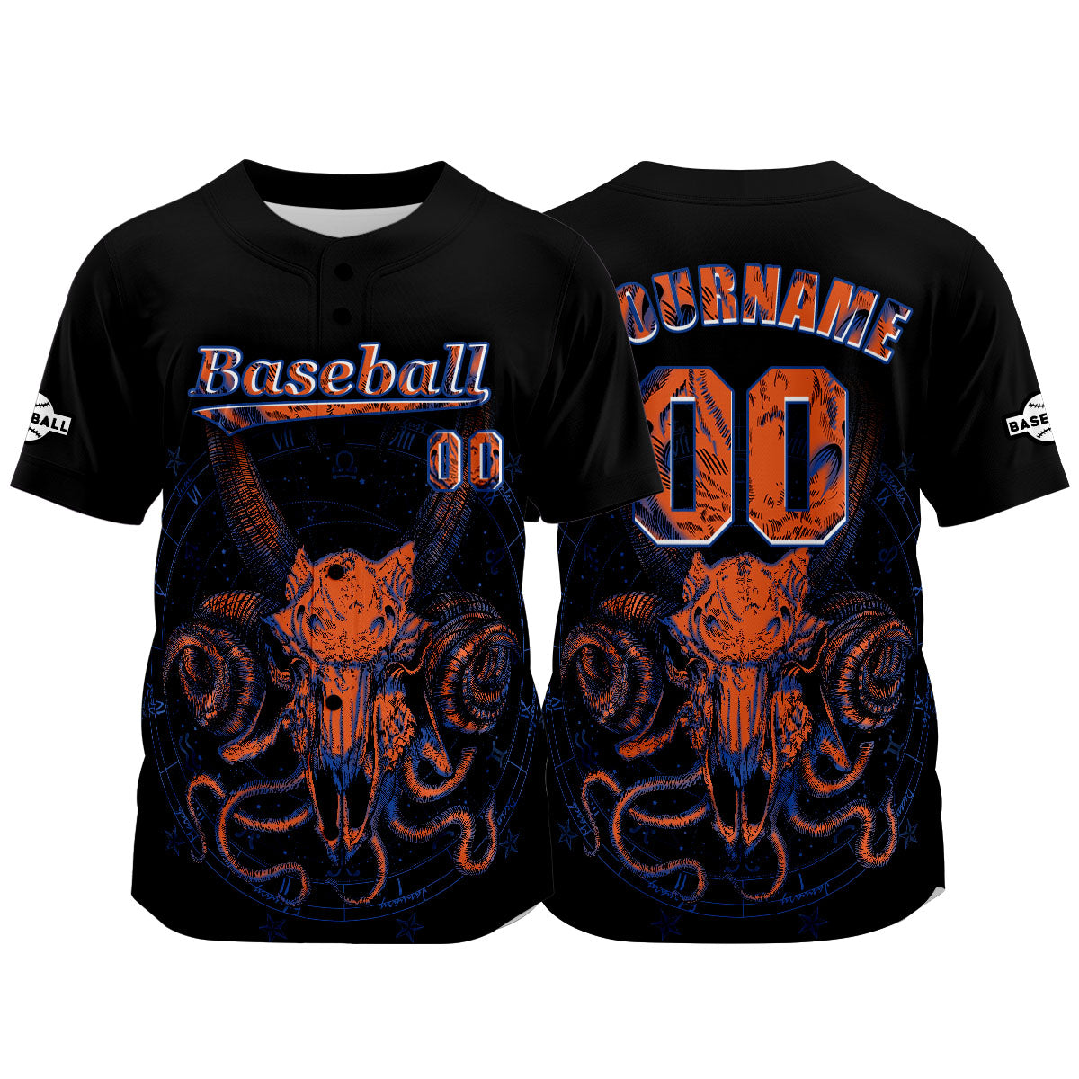 Camiseta de béisbol negra personalizada con nombre número y logotipo personalizados
