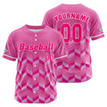 Camiseta de béisbol rosa personalizada con botones para hombre mujer adulto y joven Estampado de nombre número y logotipo
