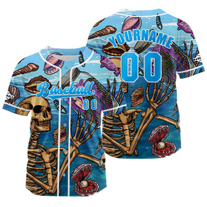 Camiseta de béisbol azul claro personalizada con nombre número y logotipo personalizados