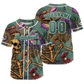 Camiseta de béisbol personalizada en color verde grisáceo con nombre número y logotipo personalizados