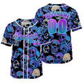 Camiseta de béisbol morada personalizada con nombre número y logotipo personalizados