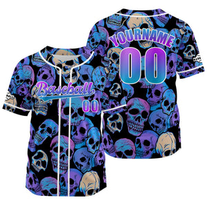 Camiseta de béisbol morada personalizada con nombre número y logotipo personalizados