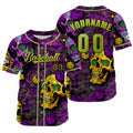 Camiseta de béisbol morada personalizada con nombre número y logotipo personalizados