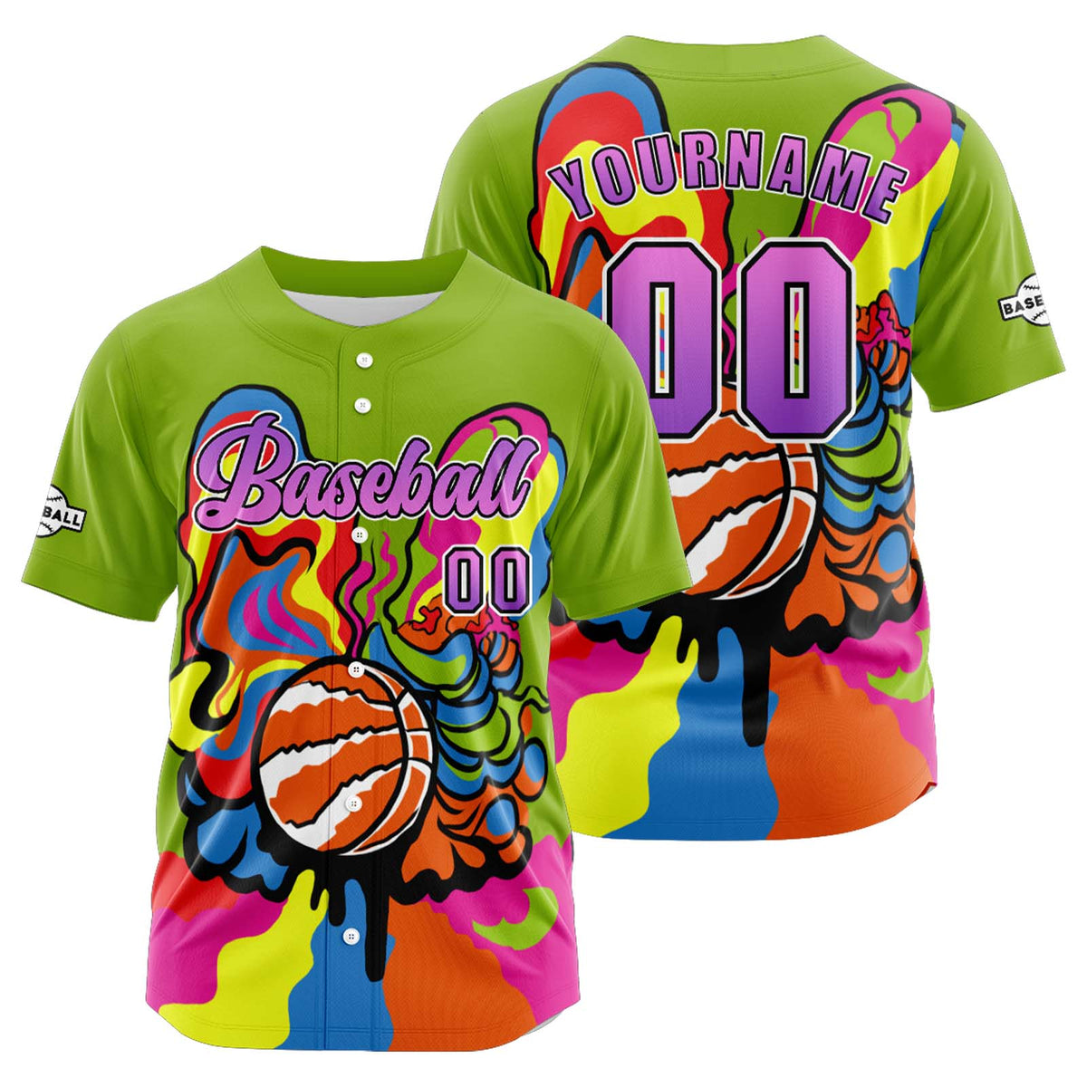 Camiseta de béisbol verde personalizada con botones para hombre mujer adulto y joven Nombre número y logotipo impresos