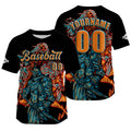 Camiseta de béisbol negra personalizada con nombre número y logotipo personalizados