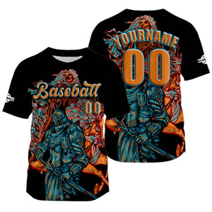 Camiseta de béisbol negra personalizada con nombre número y logotipo personalizados