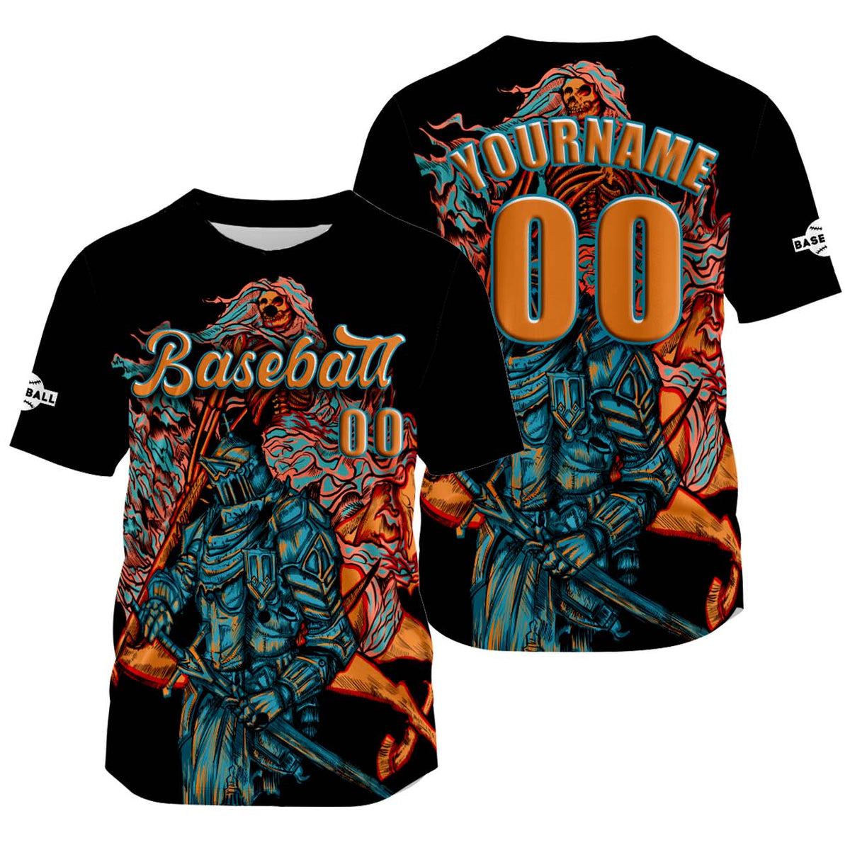 Camiseta de béisbol negra personalizada con nombre número y logotipo personalizados