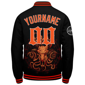 Chaqueta universitaria personalizada estilo Letterman para hombres-mujeres y jóvenes-color naranja