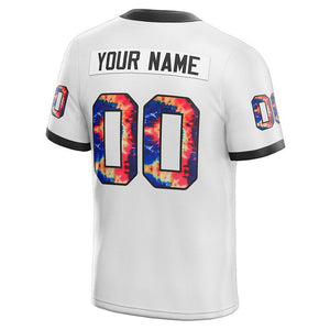 team customized authentic tie dye football jersey white mesh