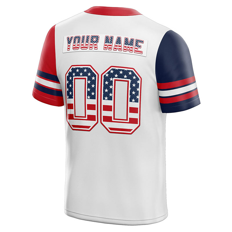 custom authentic football jersey navy-red-white mesh size 7x